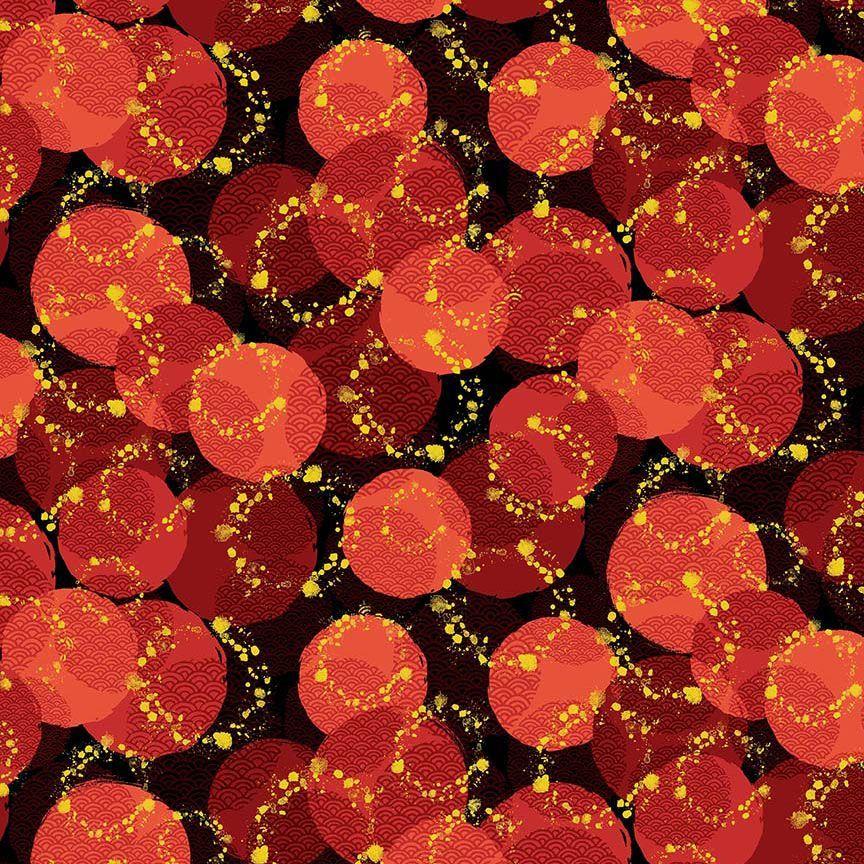 Imperial Bloom CM4382 Asian Medallion Metallic Red