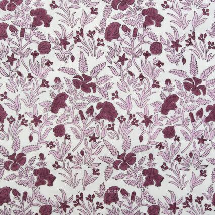 Indian Block Prints Cottage 09 Cozy Floral Purple