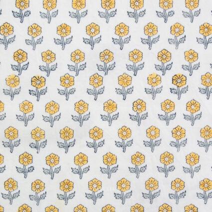 Indian Block Prints Cottage 10 Flowerling Yellow