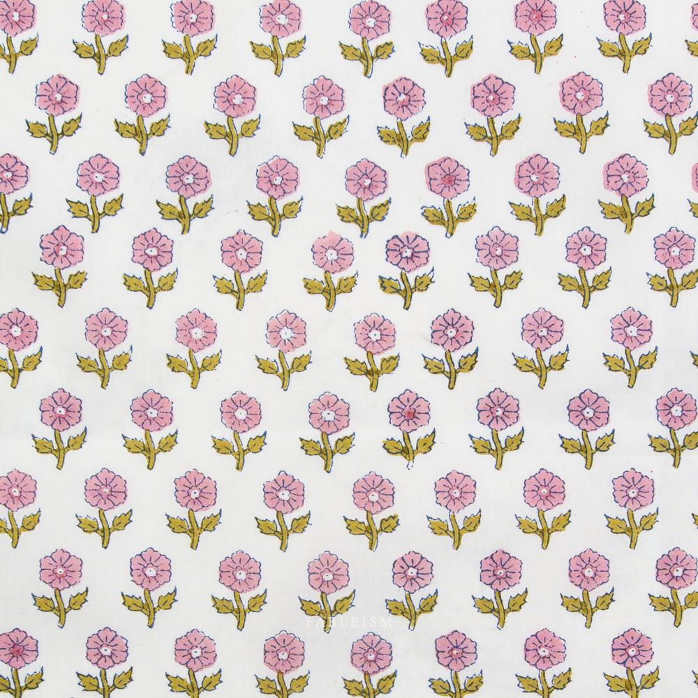 Indian Block Prints Cottage 10 Flowerling in Pink