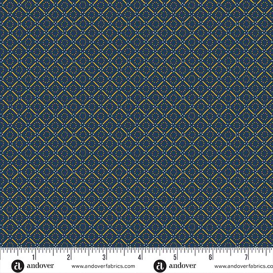 Indigo Cheddar 1145-B Indigo Circles in Diamonds