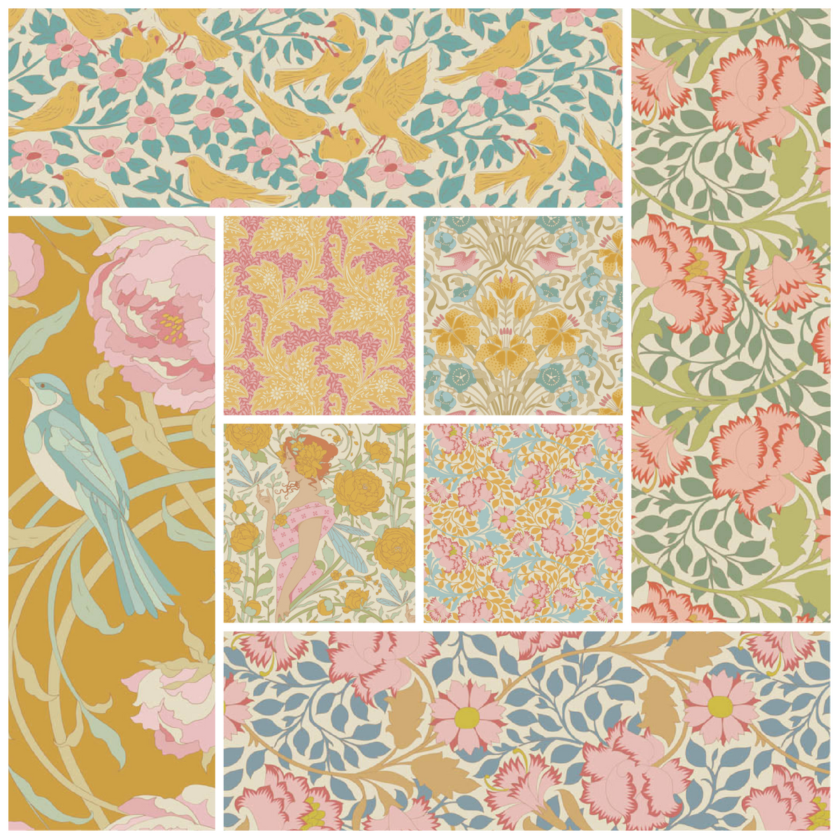 Its All Gold Tilda 8 FQ Bundle - Quilted Strait