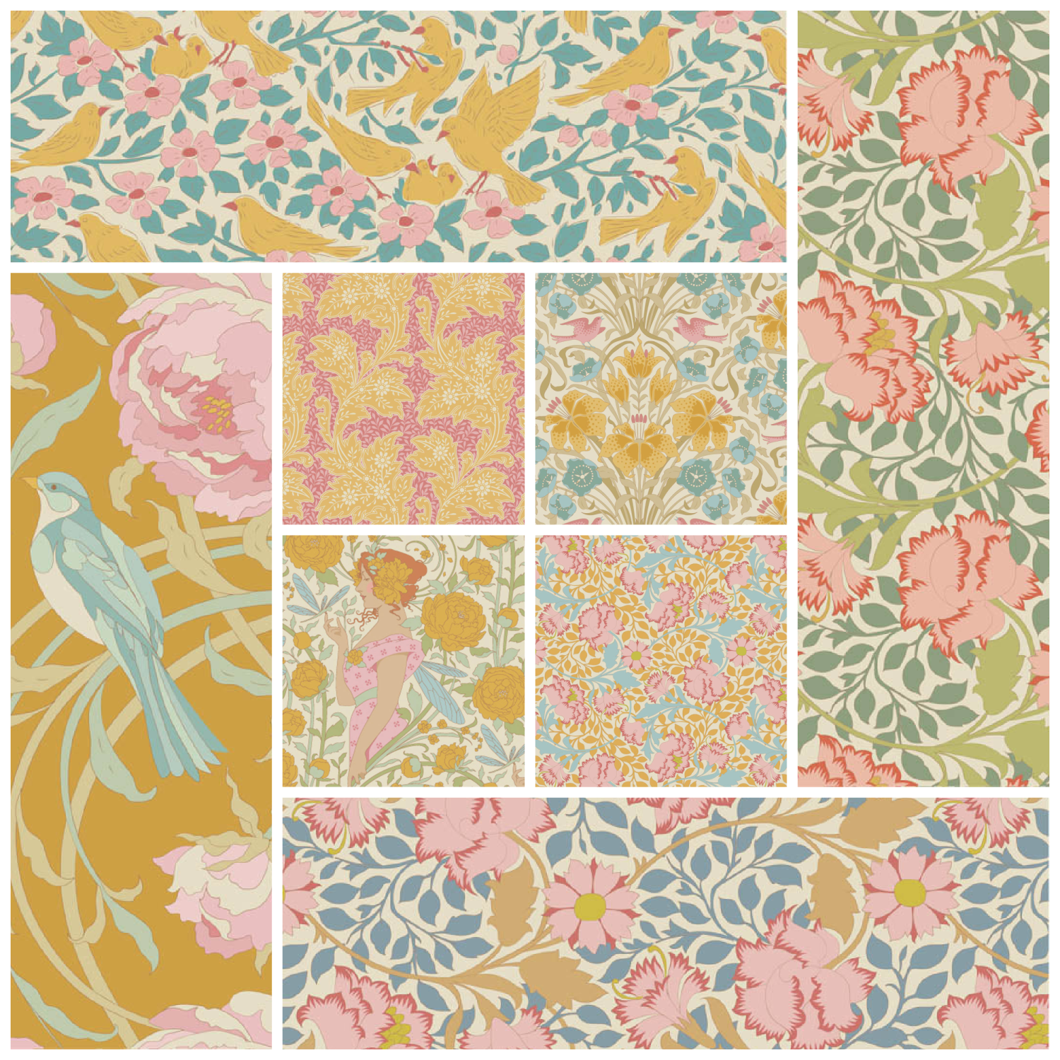Its All Gold Tilda 8 FQ Bundle - Quilted Strait