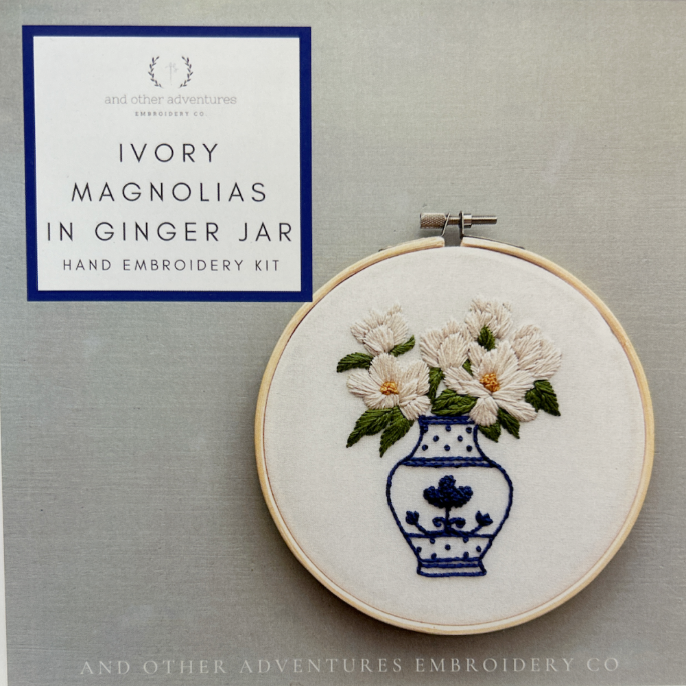 Ivory Magnolia Embroidery Kit