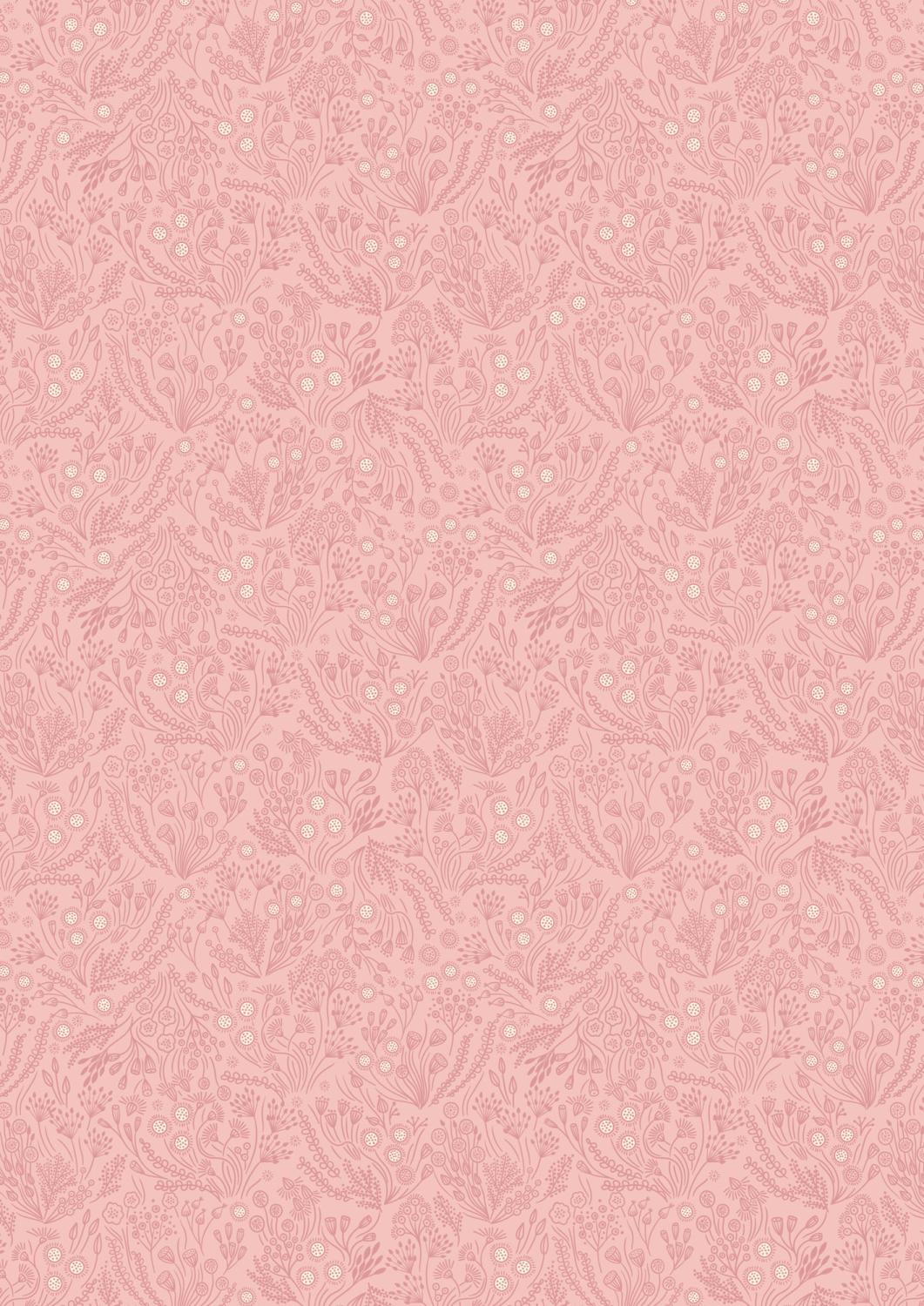 Jardin d&#39;Automne 929B Floral Seeds on Rose Pink