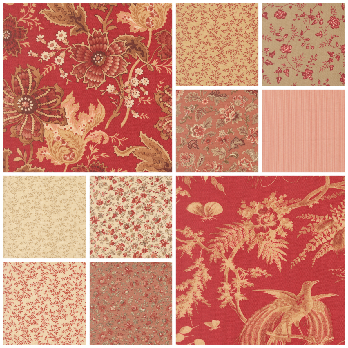 Le Jardin Rouge Fat Quarter Bundle (12 fat quarters)