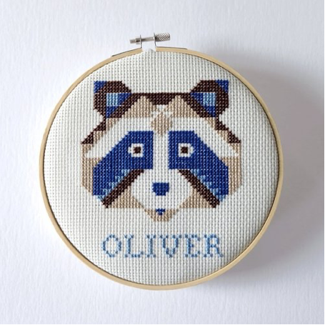 Little Raccoon Cross Stitch Pattern - Quilted Strait