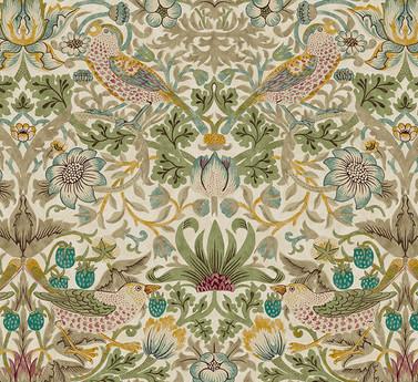 Lodden 001 Old Gold Strawberry Thief - Quilted Strait