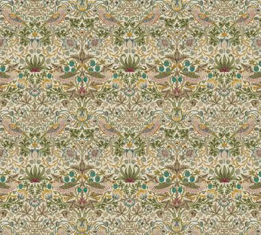 Lodden 002 Old Gold Mini Strawberry Thief - Quilted Strait