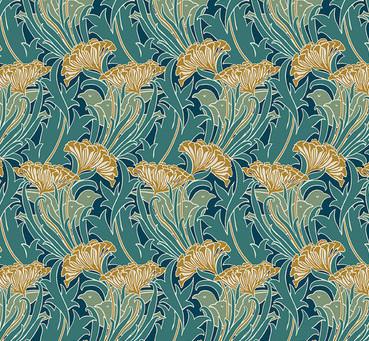 Lodden 147 Teal Laceflower - Quilted Strait