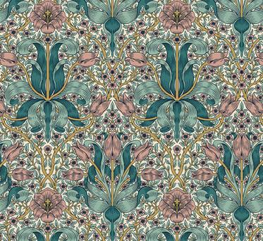 Lodden 148 Teal Spring Thicket - Quilted Strait
