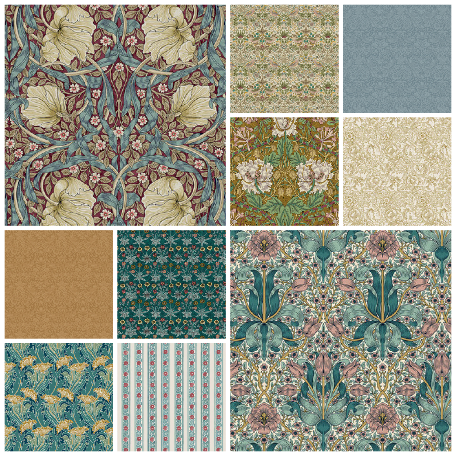 Lodden Gold/Teal Fat Quarter Bundle (Set of 10 Fat Quarters) - Quilted Strait