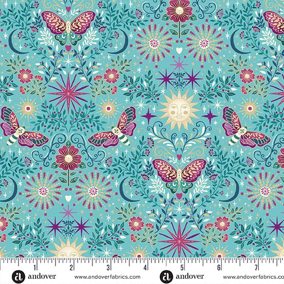 Luna 072-T Teal Night Garden