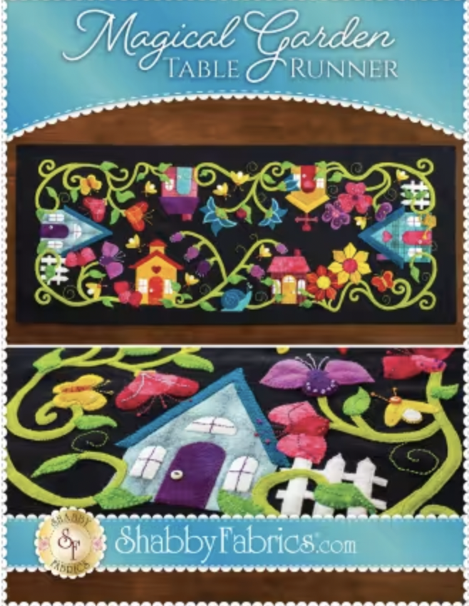 Magical Garden Wool Applique Runner Pattern