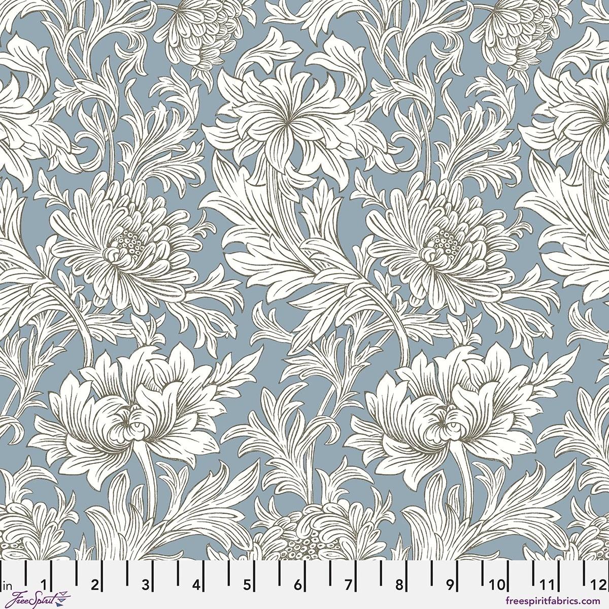 Morden 080 Light Blue Chrysanthemum Tonal - Quilted Strait