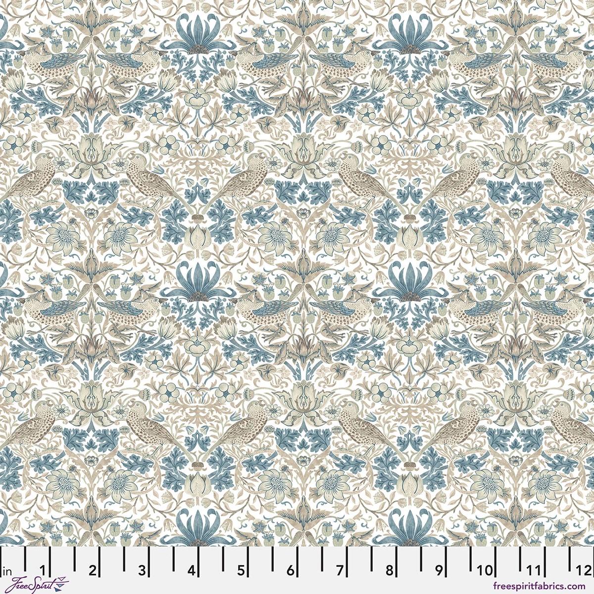 Morden Cotton Lawn 006 Linen Mini Strawberry Thief - Quilted Strait
