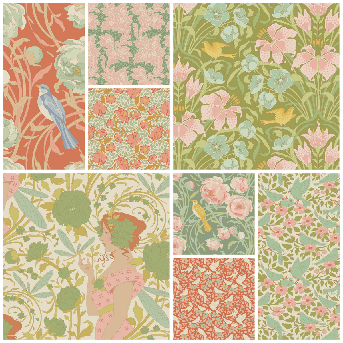 Mostly Green FQ Tilda Bundle - Quilted Strait
