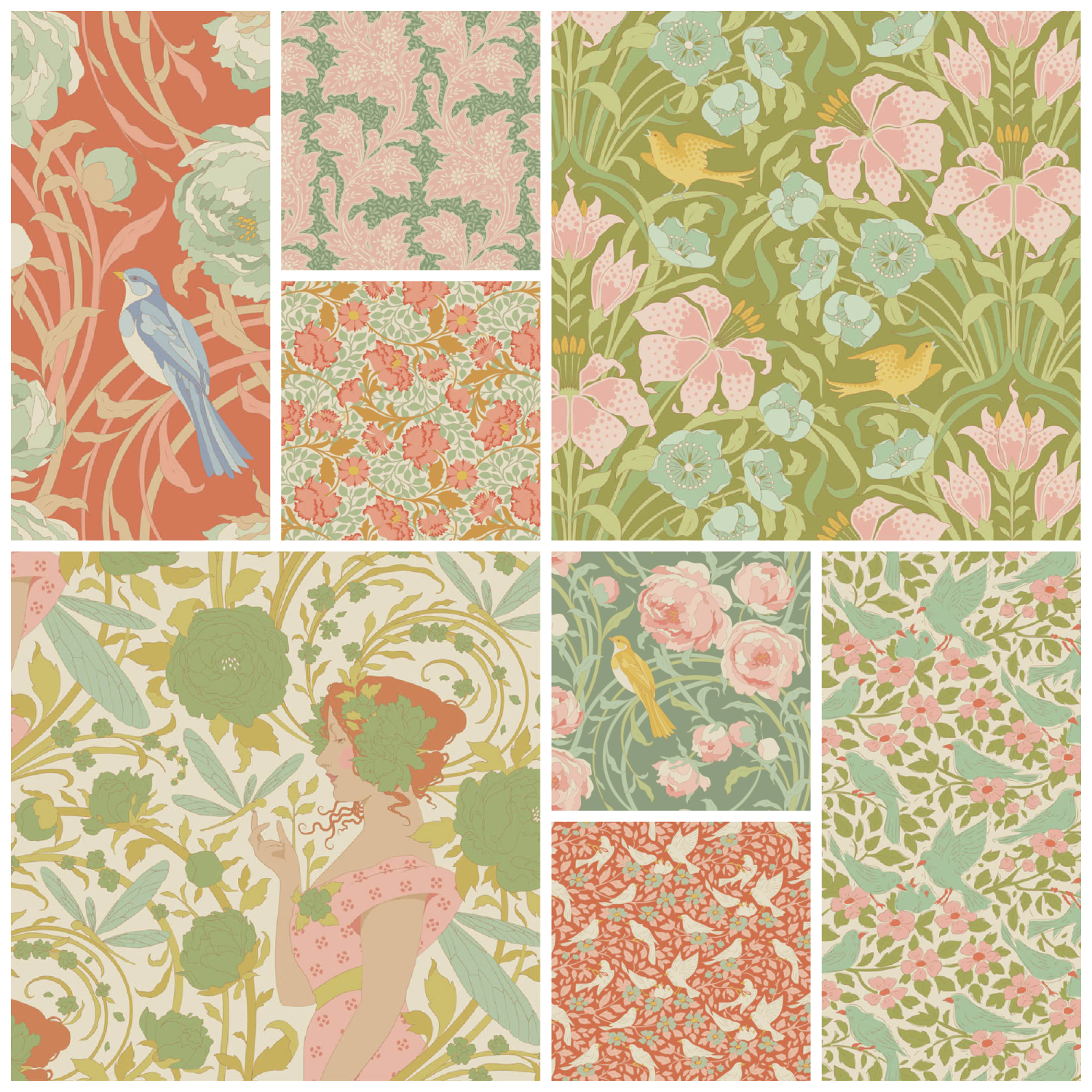 Mostly Green FQ Tilda Bundle - Quilted Strait