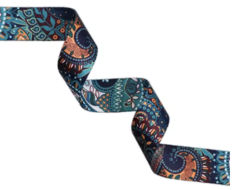 Paisley Polyster 1.5" Webbing - Quilted Strait