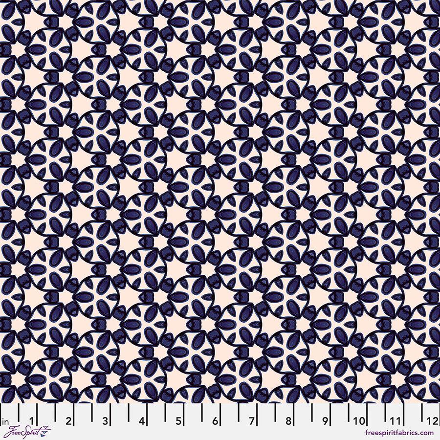 Paradise Blooms 005 Navy Garden Trellis