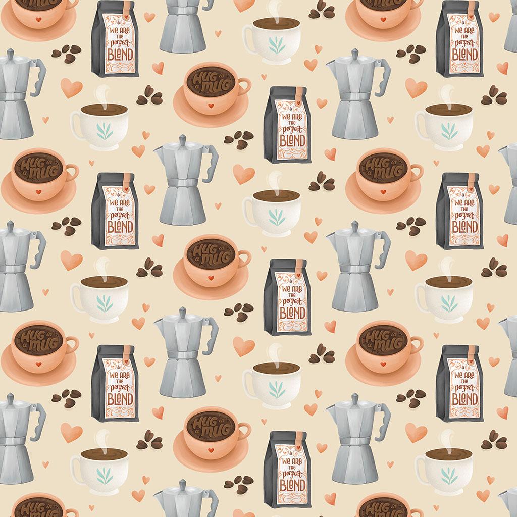 Perfect Blend 4717-11 Coffee Shop Light Khaki - Quilted Strait