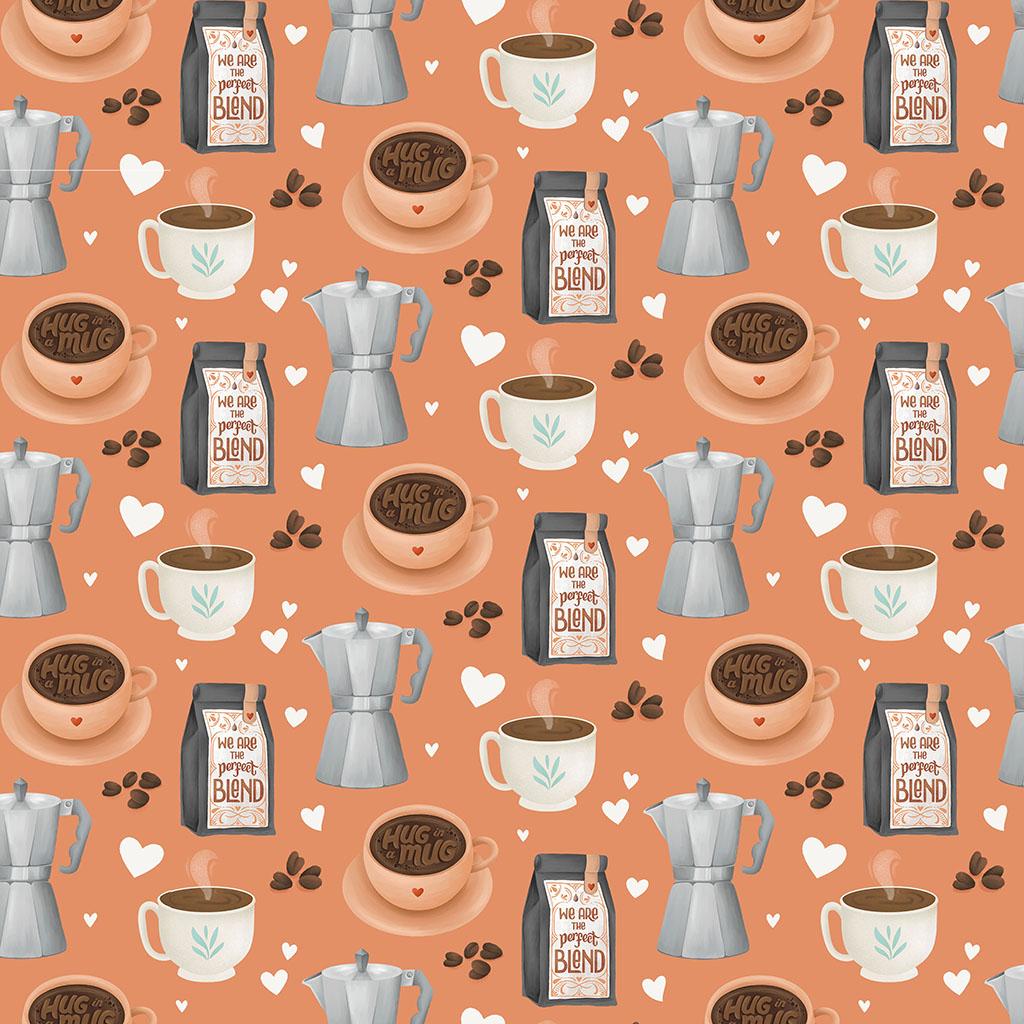 Perfect Blend 4717-70 Coffee Shop Light Rust - Quilted Strait