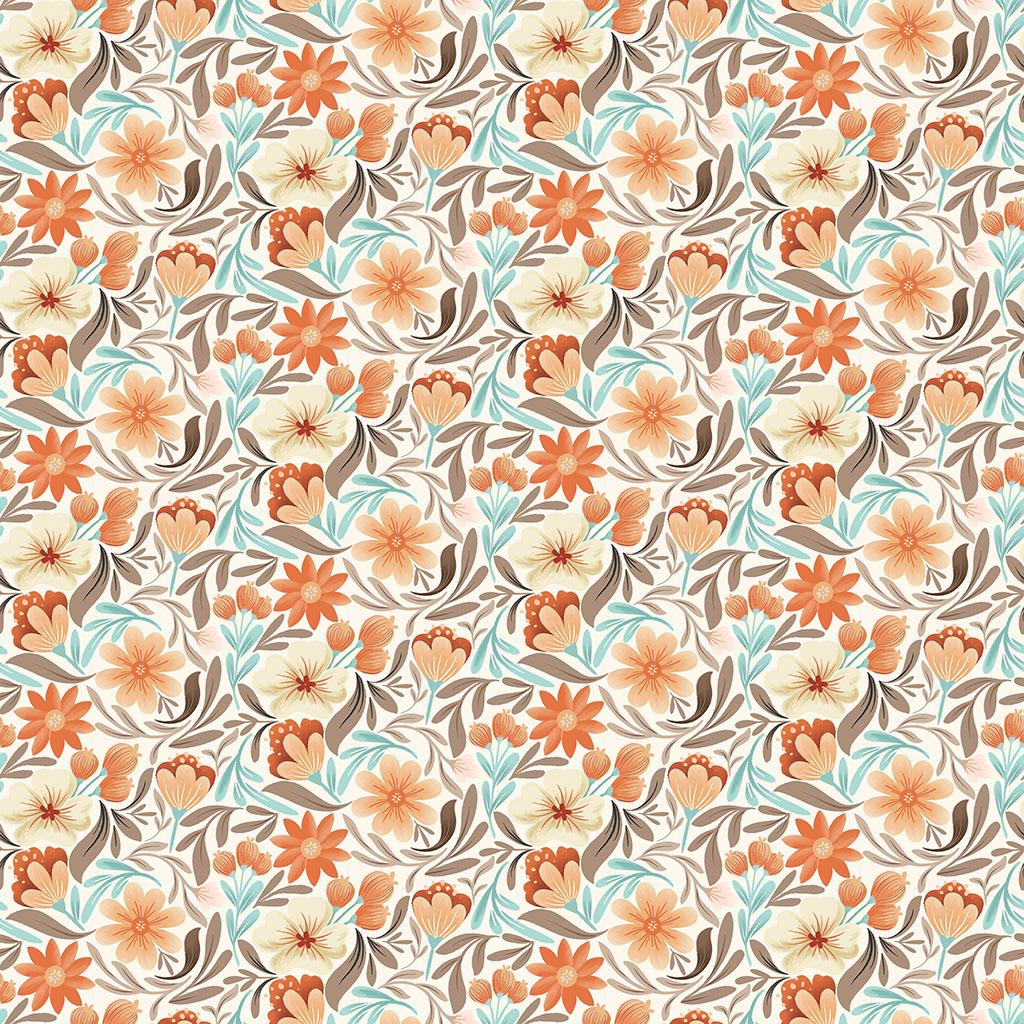 Perfect Blend 4718-2 Floral Light Cream - Quilted Strait