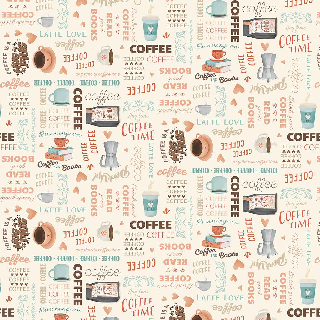 Perfect Blend 4719-57 Words Cream - Quilted Strait