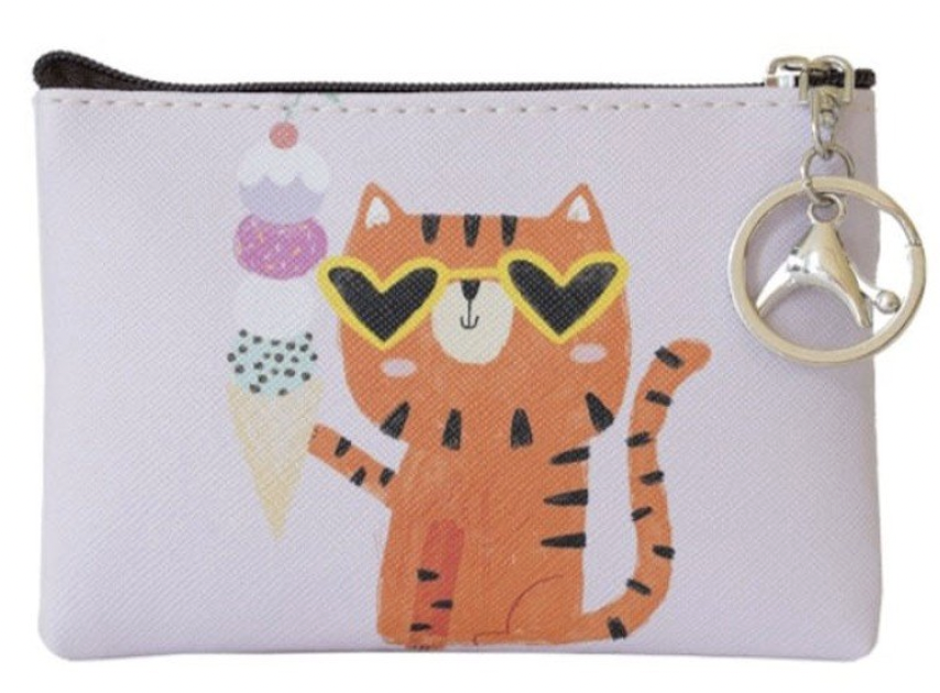 Pink Cat 5" X 4" Zip Pouch - Quilted Strait