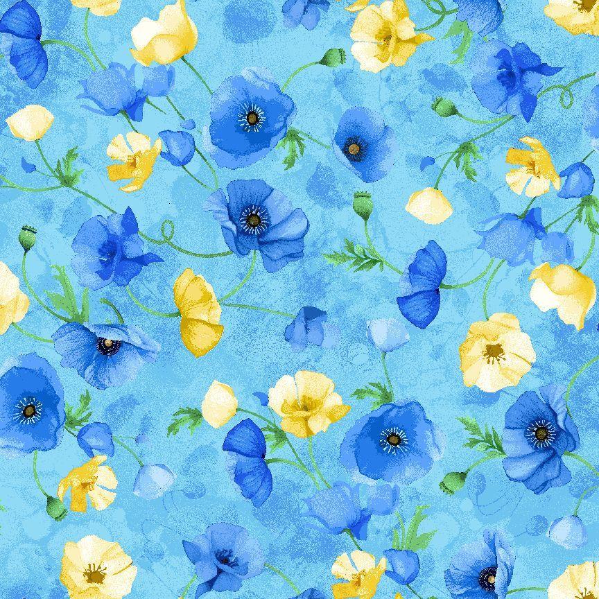 Poppy Serenade CD4163 Floating Poppies Watercolor Sky