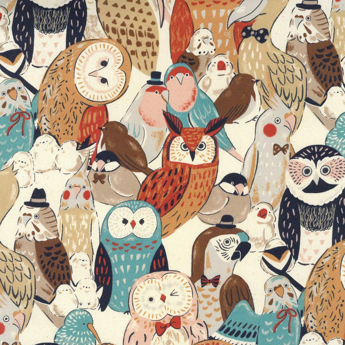 Powerful Animals 81050-2-B Owls - Quilted Strait