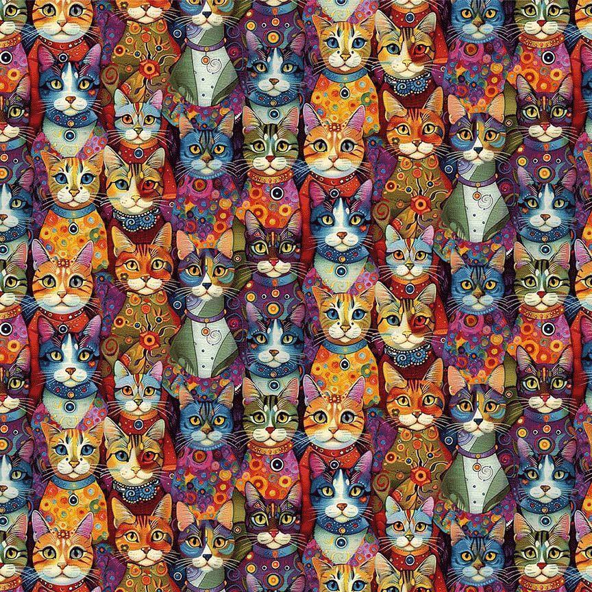 Purrfect Patchwork Cats CD4251 Packed Dressup Cats Bright