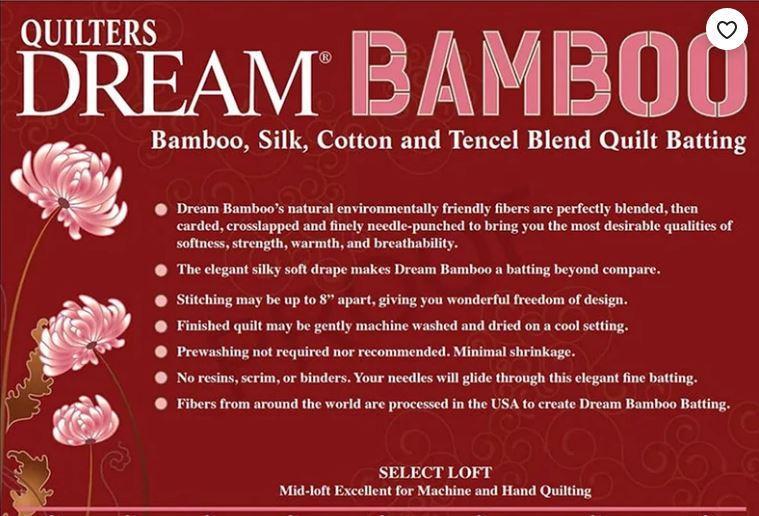 Quilters Dream Bamboo Batting - Throw - Quilted Strait