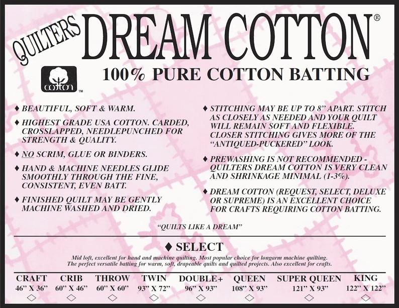 Dream Cotton Batting Select White Double - Quilted Strait
