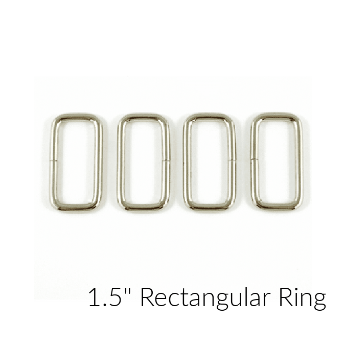 Rectangular Rings 1.5&quot; Nickel Set/4