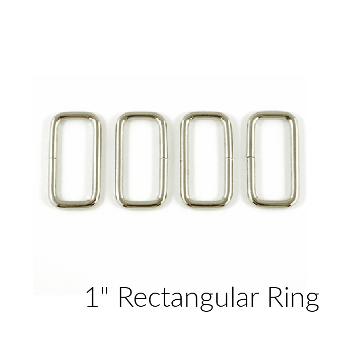 Rectangular Rings Nickel 1&quot; Set/4