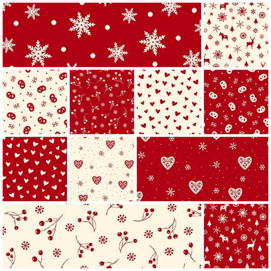 Scandanavian Christmas Fat Quarter Bundle (11 Fat quarters)