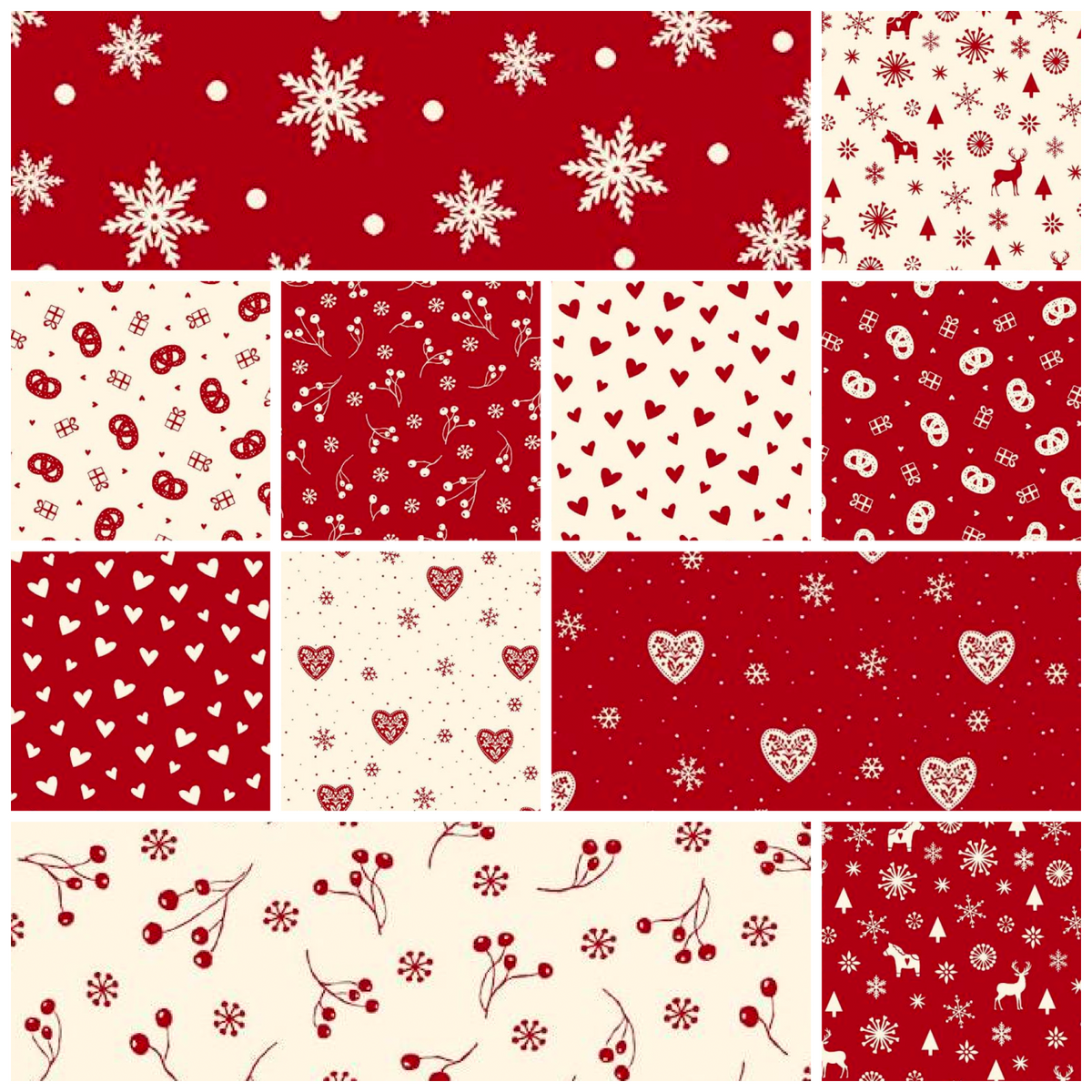Scandanavian Christmas Fat Quarter Bundle (11 Fat quarters)