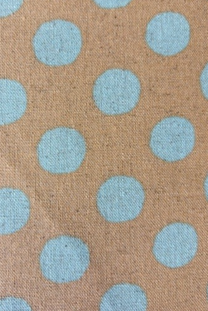 Sevenberry Canvas - Tan w/Blue Dots