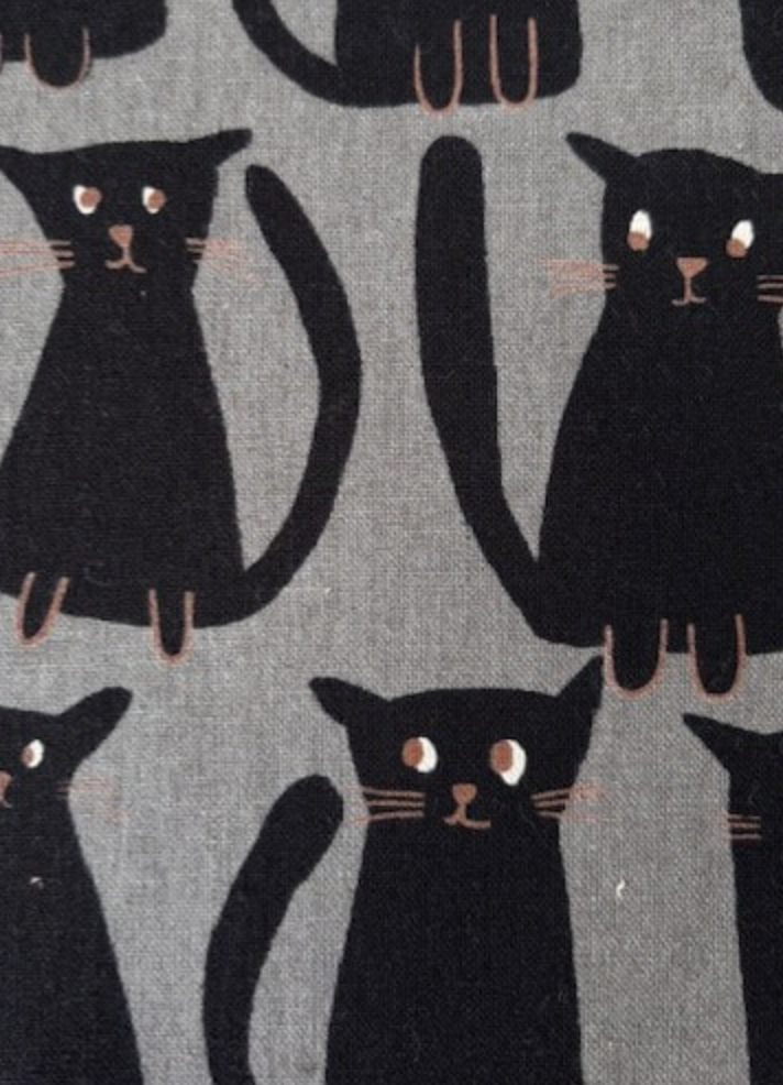 Sevenberry Canvas Grey with Black Cats