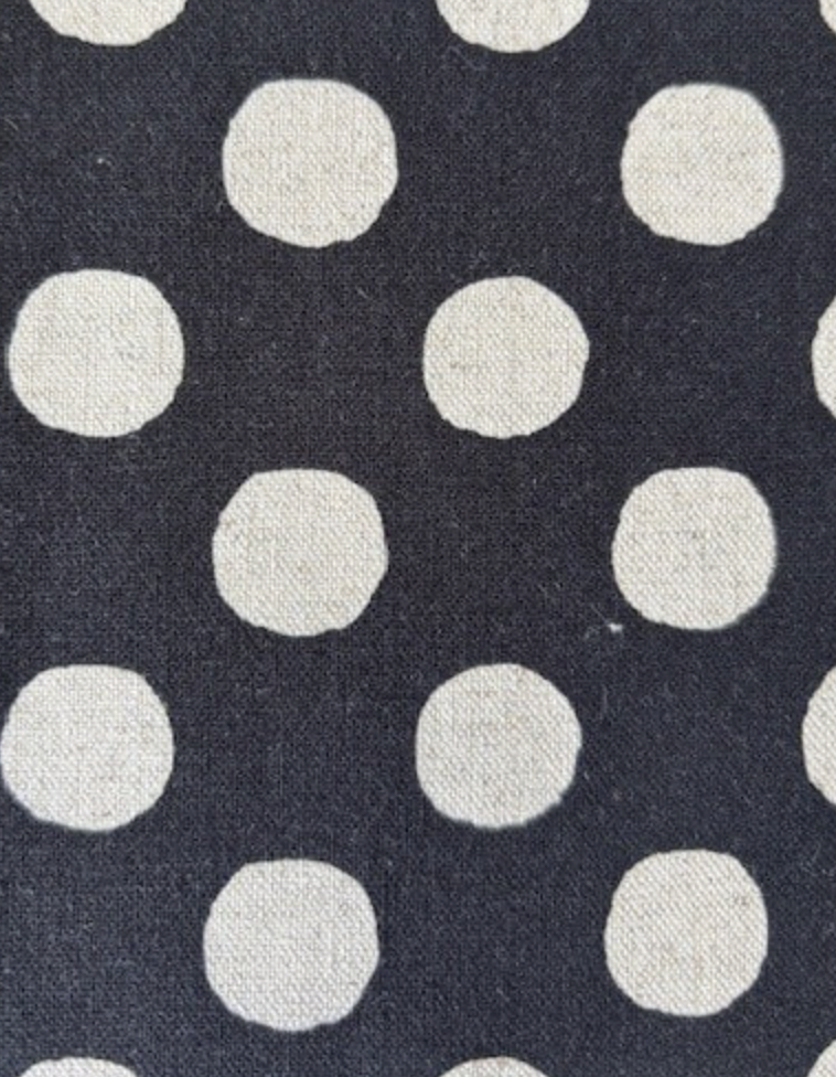 Sevenberry Canvas  Navy w/cream dots