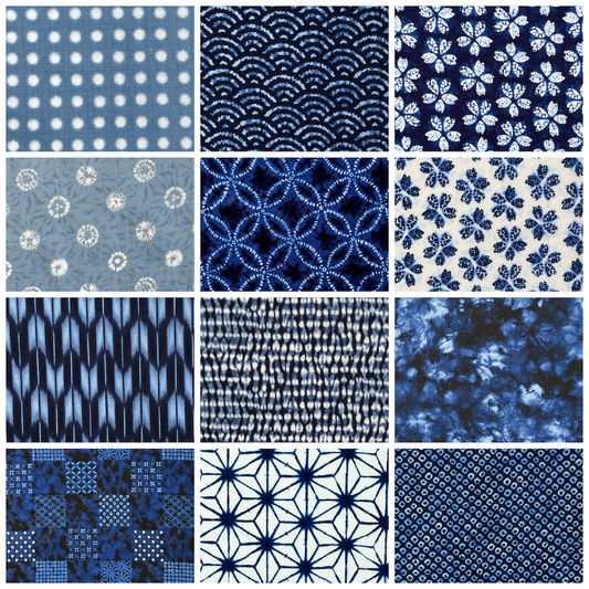 Shibori Style Twelve Fat Quarters