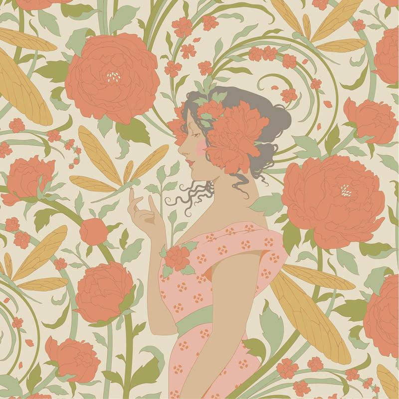 Songbird 100643 Aubery Coral - Quilted Strait