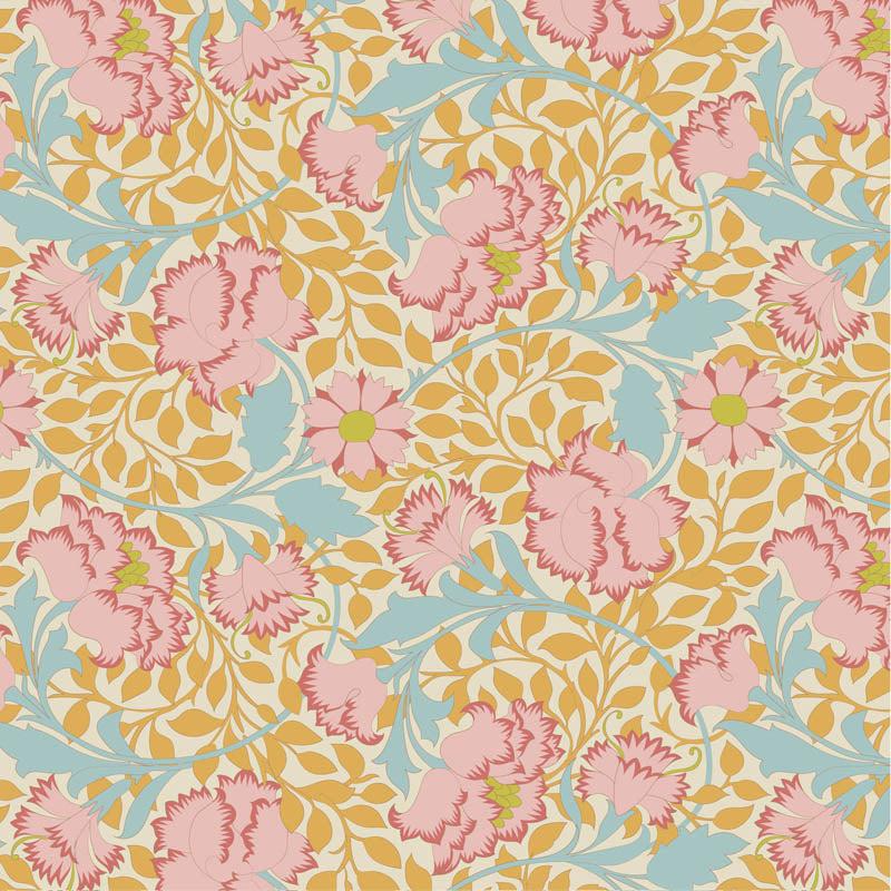 Songbird 100658 Flora Mustard - Quilted Strait