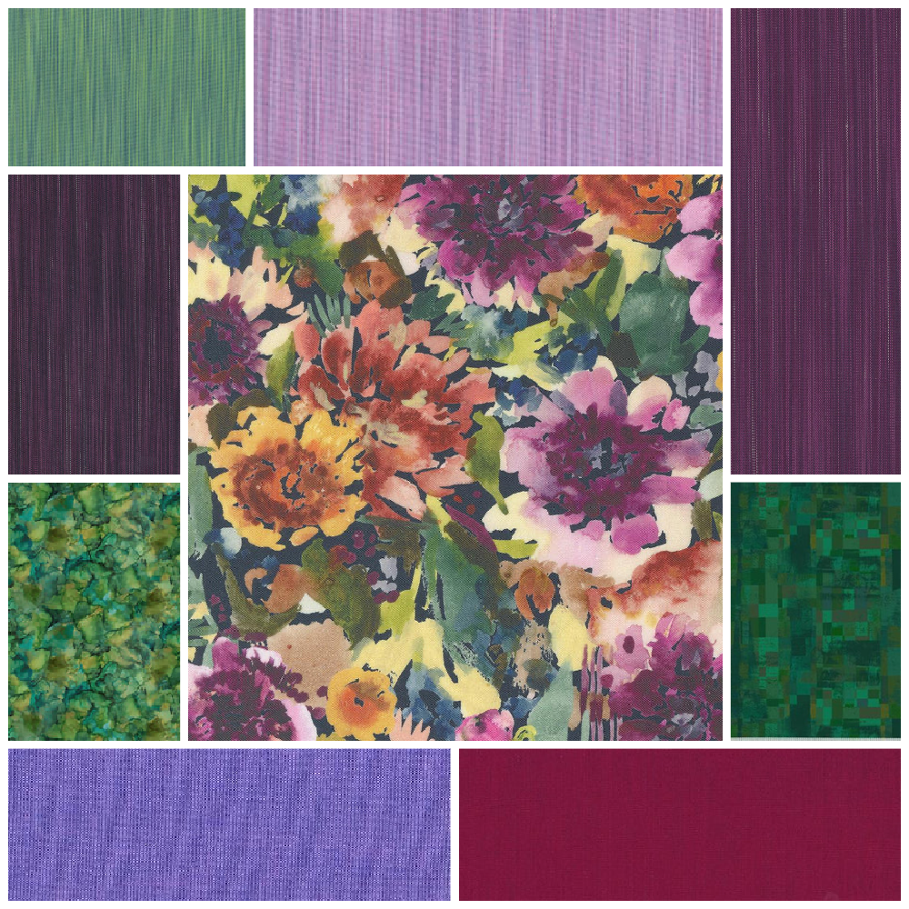 Space Dye Floral Mix Fat Quarters