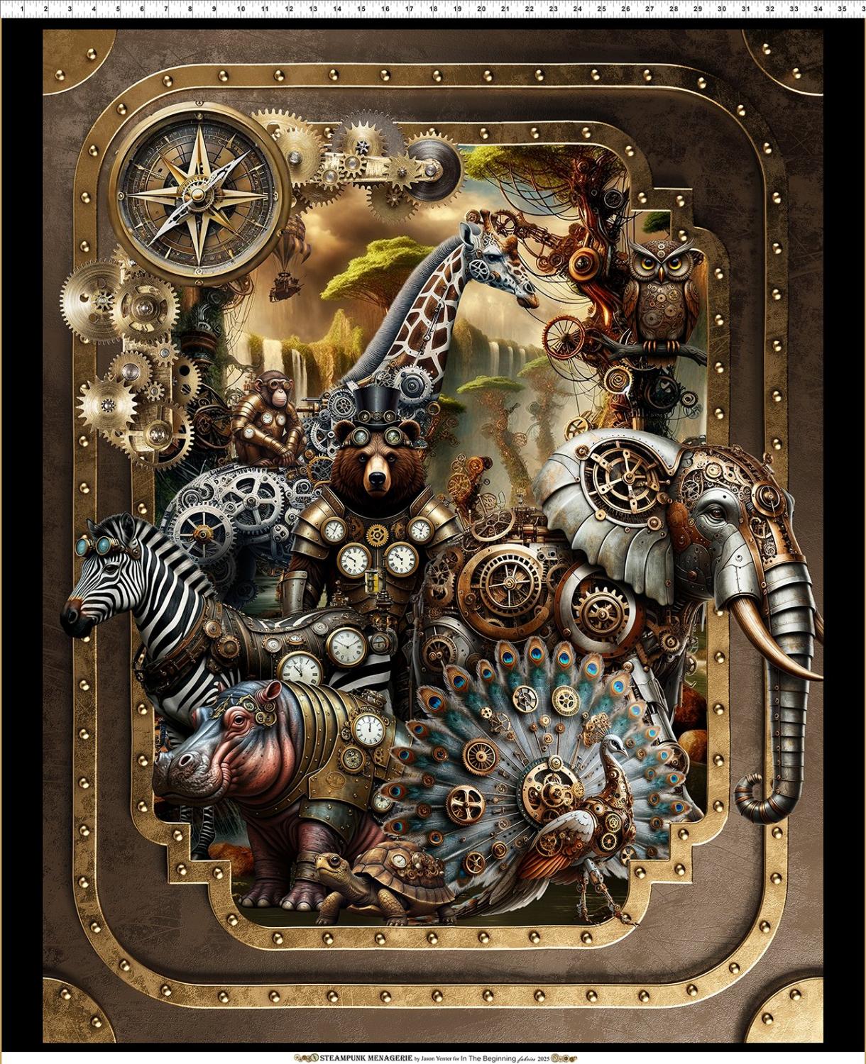 Steampunk  panel 36" X 43" - Quilted Strait