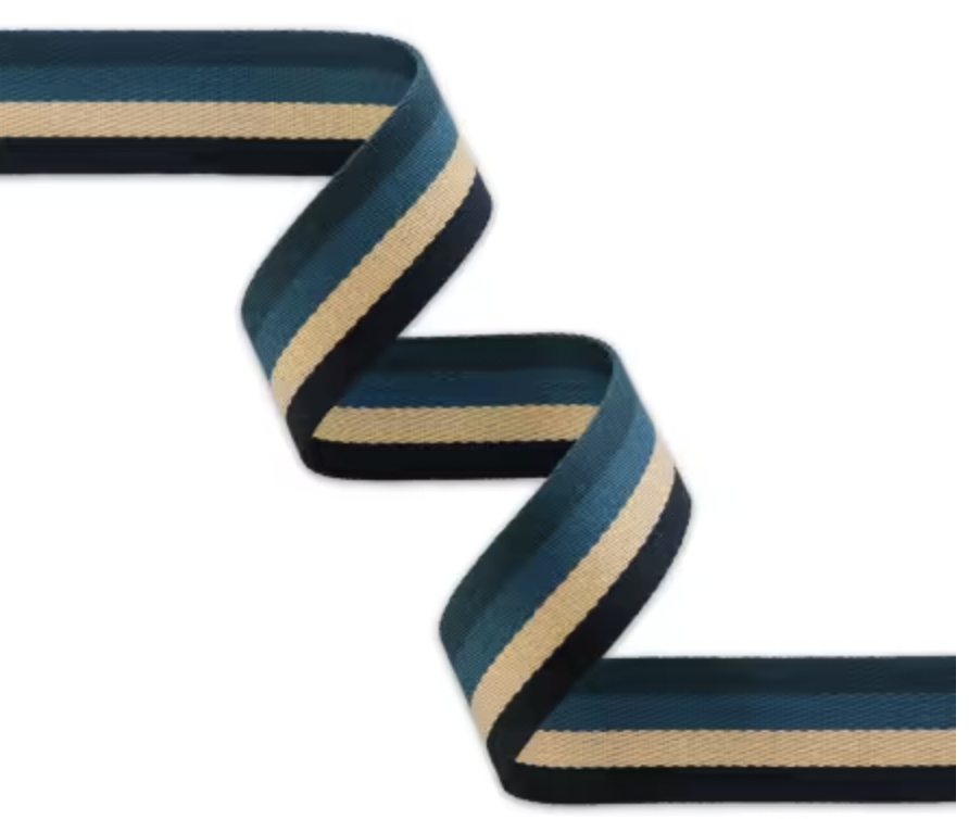 Striped Boathouse 1.5" Polyster Webbing - Quilted Strait