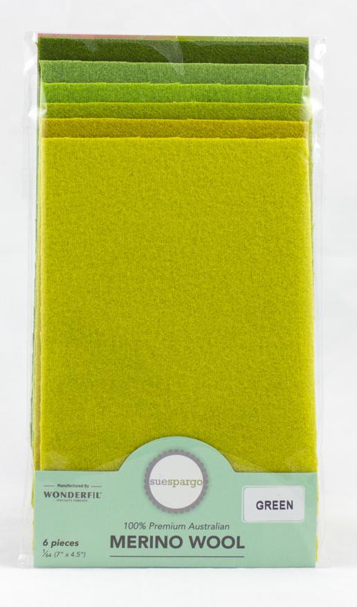 Green Wool Assortment - 1/64 yard