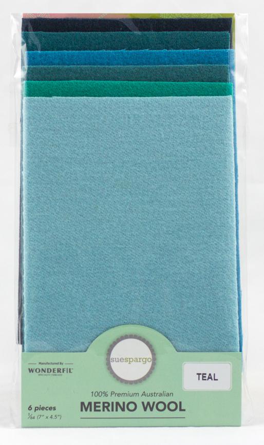 Teal Wool Assortment - 1/64 yard