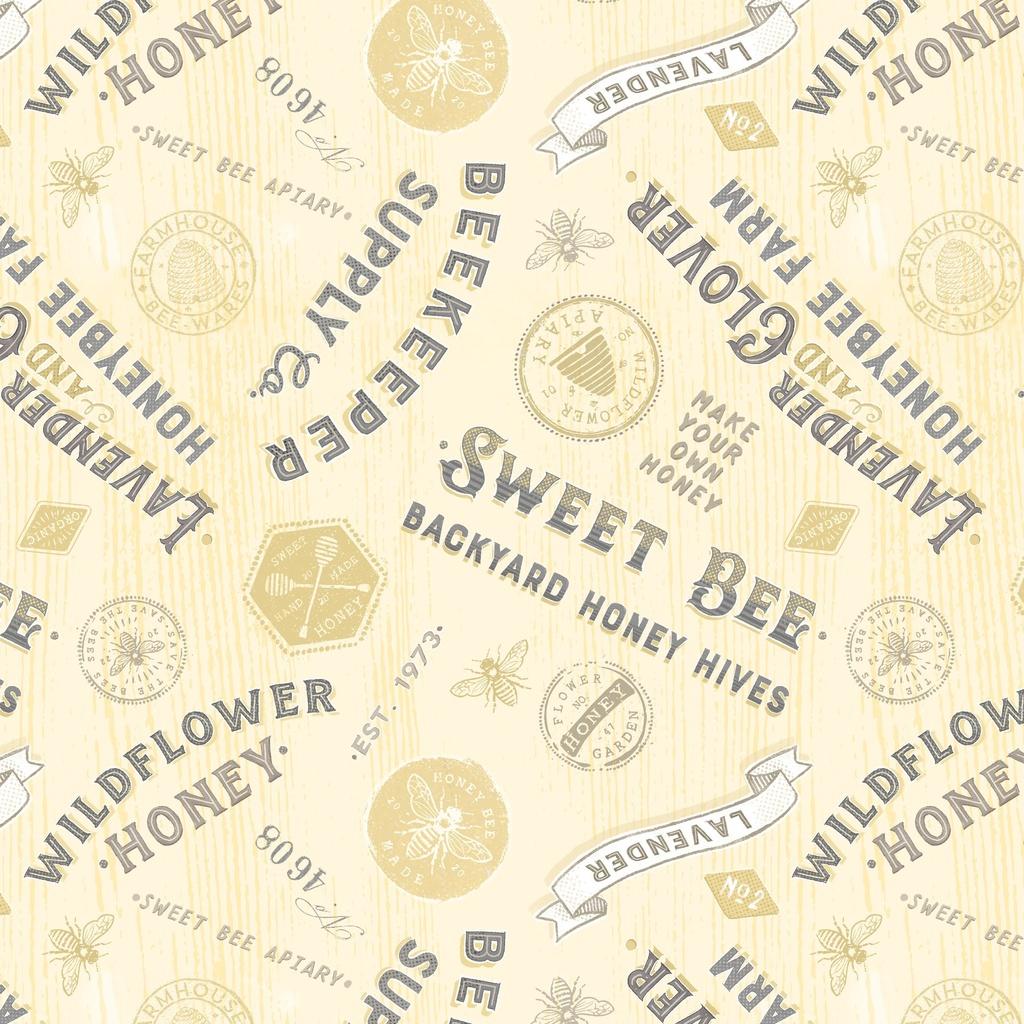 Sweet Honey Bee 008-272 Titles & Labels Yellow - Quilted Strait